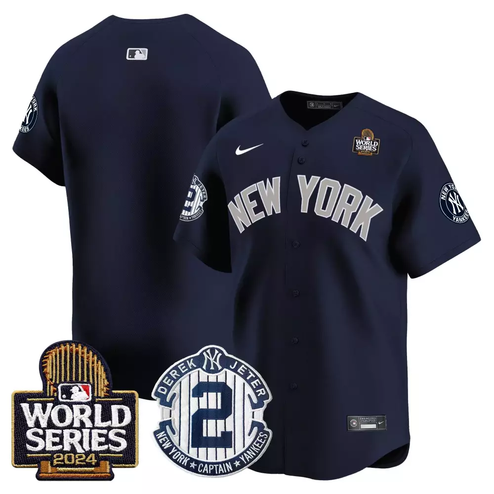 team alternate mens new york yankees derek jeter patch 2024 world series vapor premier limited jersey all stitched