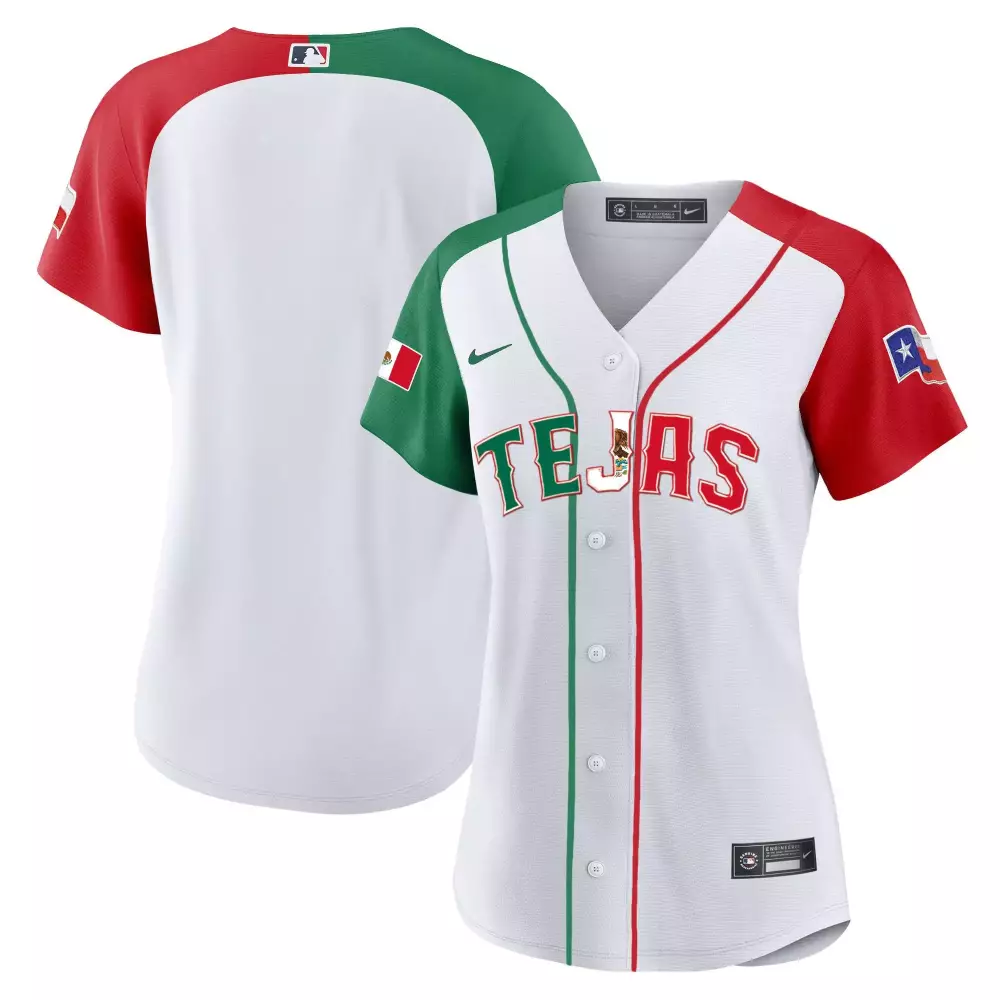 team alternate womens texas rangers mexico flag jersey all stitched