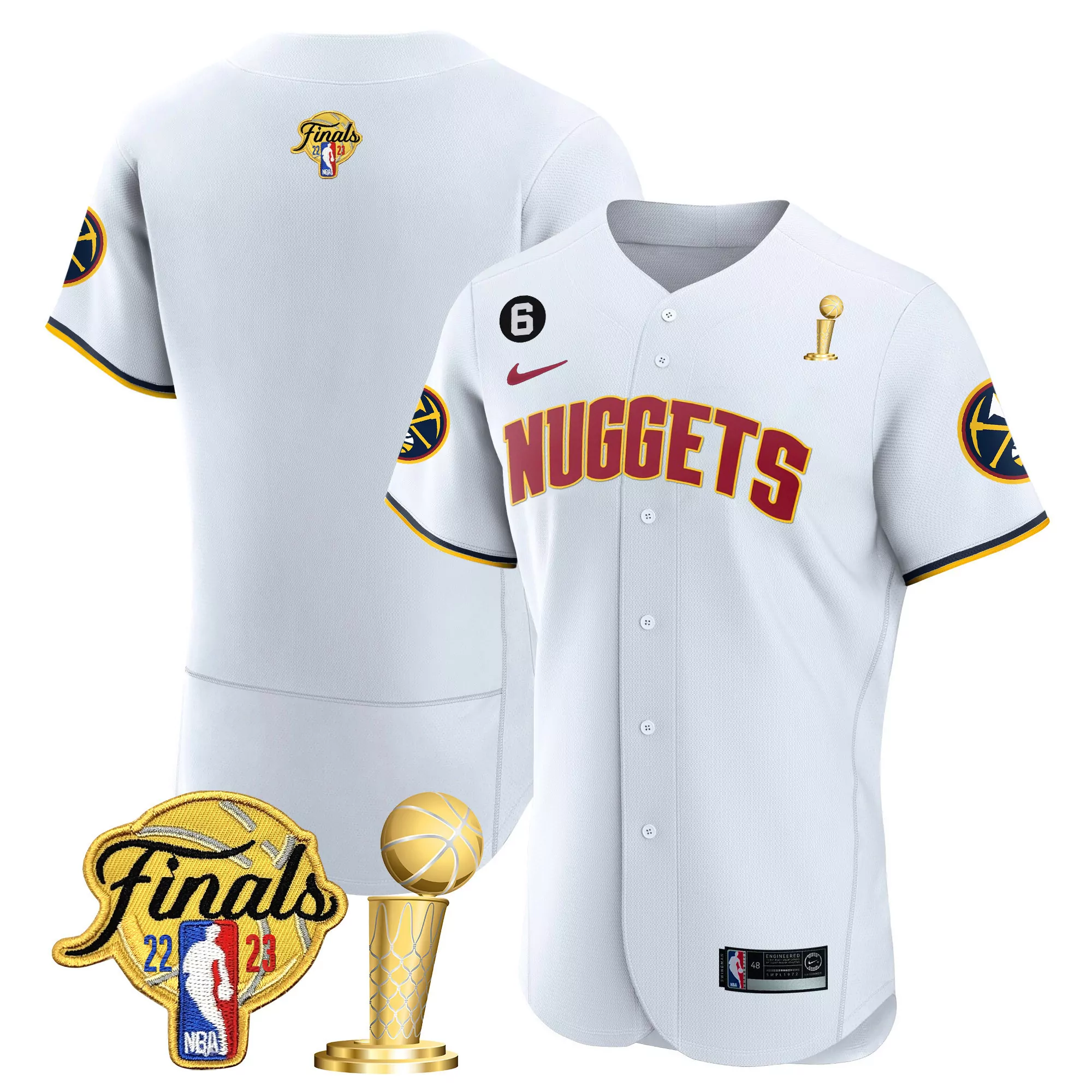 team association mens denver nuggets 2023 champions cool base jersey all stitched