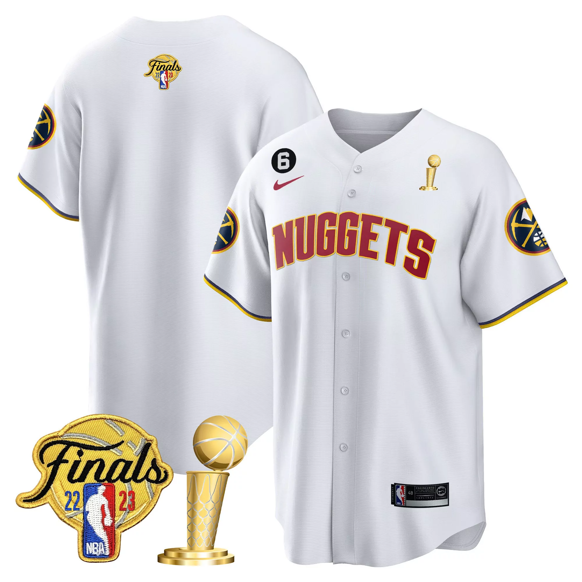 team association mens denver nuggets 2023 champions cool base jersey all stitched