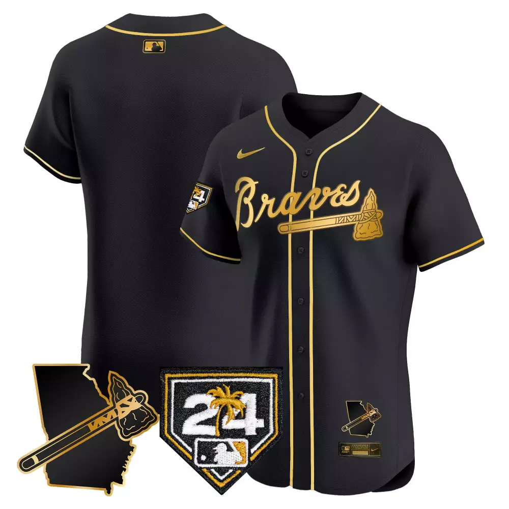 team black bright green mens atlanta braves atliens gold alternate flex base jersey all stitched