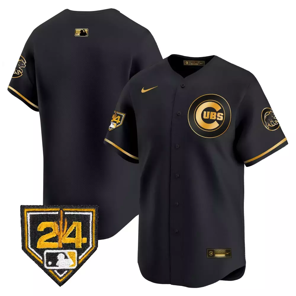 Team Black Gold Cubs 2024 Spring Training Patch Limited Edition Jersey V2 | Stitched Vapor Premier Fan Gear | For Men, Women & Youth