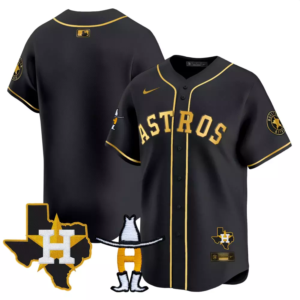 team black gold mens houston astros houston rodeo patch vapor premier limited jersey v2 all stitched