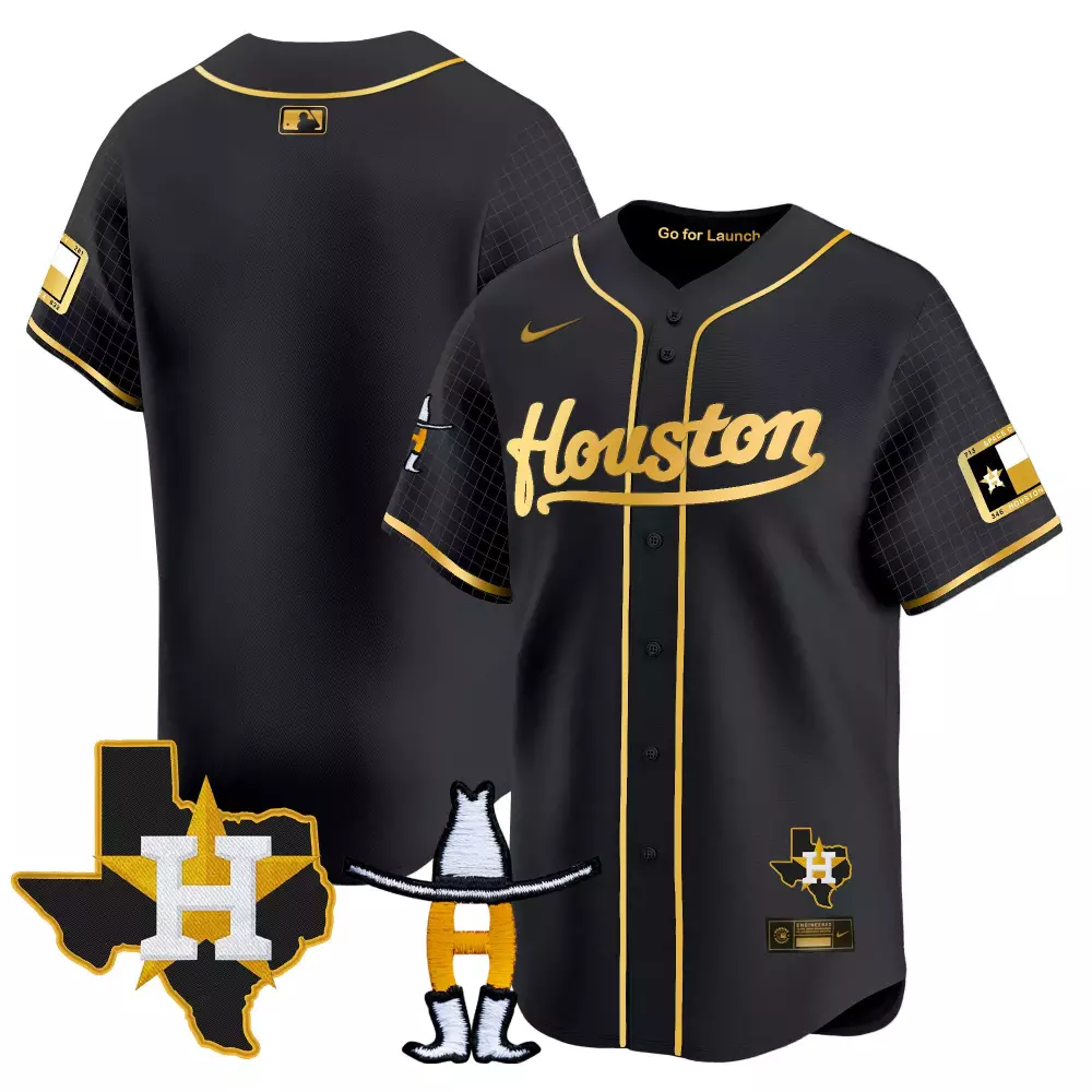 team black gold mens houston astros houston rodeo patch vapor premier limited jersey v2 all stitched