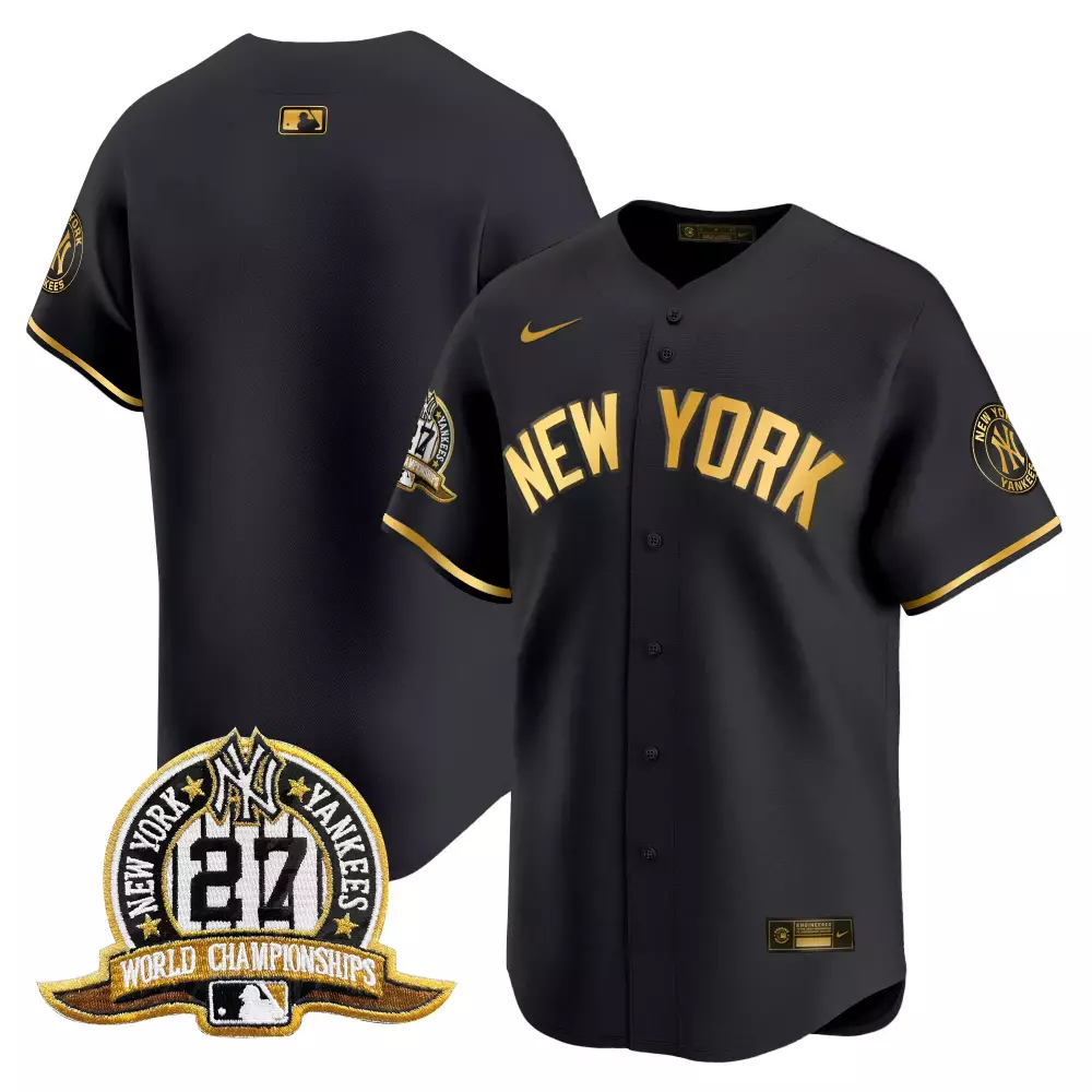 team black gold mens new york yankees 2024 spring training patch vapor premier limited jersey v6 all stitched