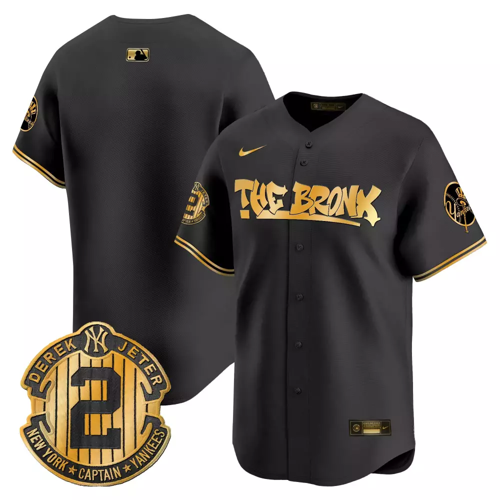 team black gold mens new york yankees derek jeter patch vapor premier limited jersey all stitched