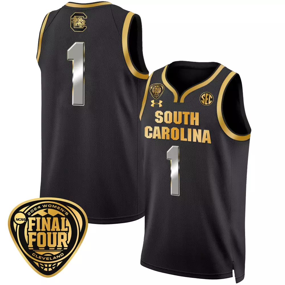 team black gold mens size south carolina gamecocks 2024 final four basketball jersey v2 women patch all stitched