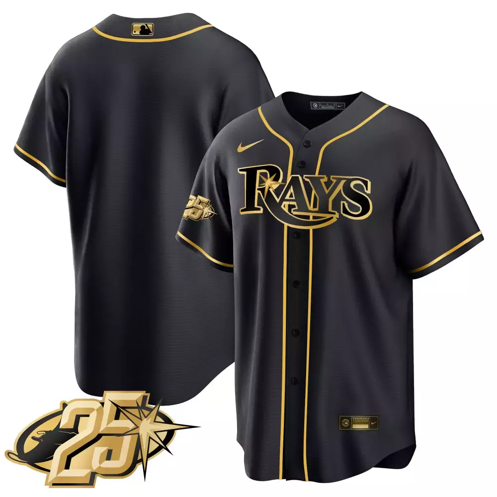 team black gold mens tampa bay rays 2024 city connect vapor premier limited jersey charcoal all stitched