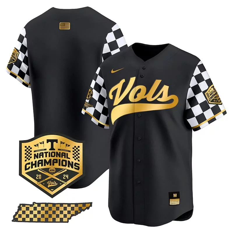 team black gold mens tennessee volunteers 2024 tournament champions vapor premier limited jersey v2 all stitched