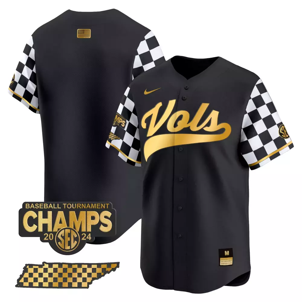 team black gold mens tennessee volunteers 2024 tournament champions vapor premier limited jersey v2 all stitched