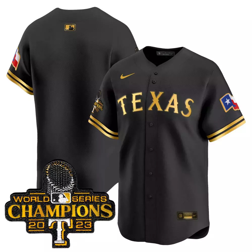team black gold mens texas rangers world series champions vapor premier limited jersey all stitched