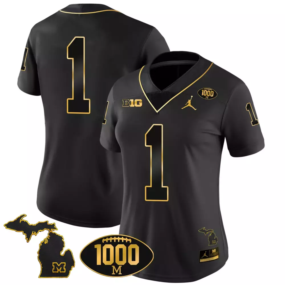 split women michigan wolverines 2023 national champions patch vapor custom jersey v5 all stitched