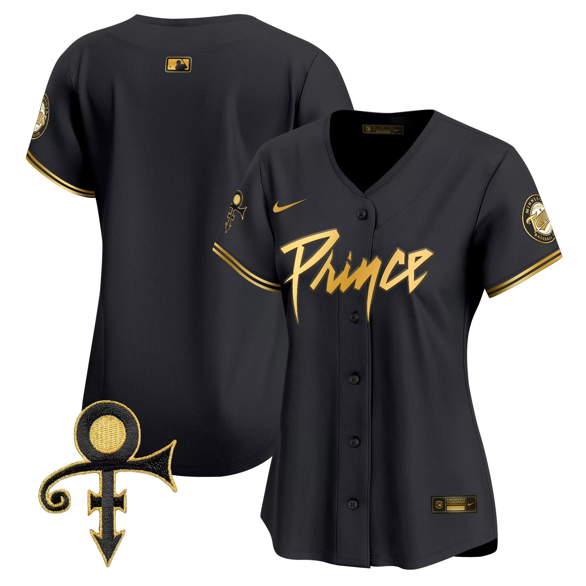 team black gold mens minnesota twins prince patch vapor premier limited jersey v4 all stitched