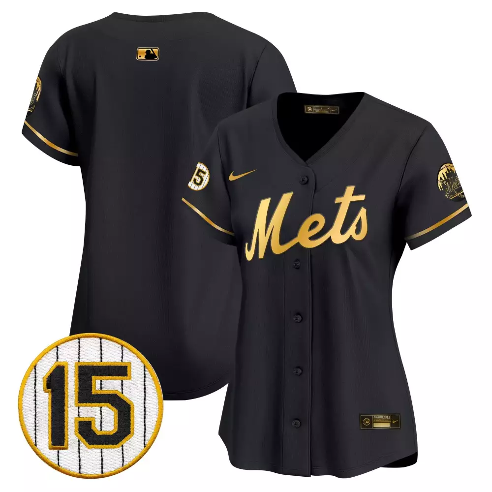 team black gold womens new york mets 2024 jackie robinson patch vapor premier limited jersey all stitched