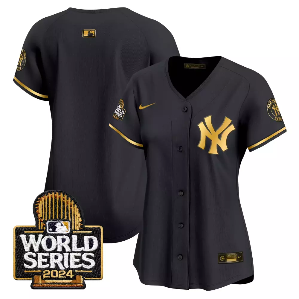 team black gold womens new york yankees 2024 spring training patch vapor premier limited jersey v6 all stitched