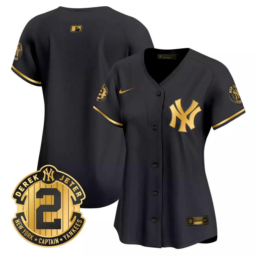 team black gold womens new york yankees 2024 spring training patch vapor premier limited jersey v6 all stitched