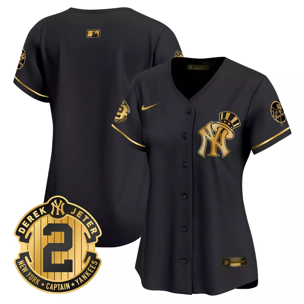 team black gold womens new york yankees 2024 spring training patch vapor premier limited jersey v6 all stitched