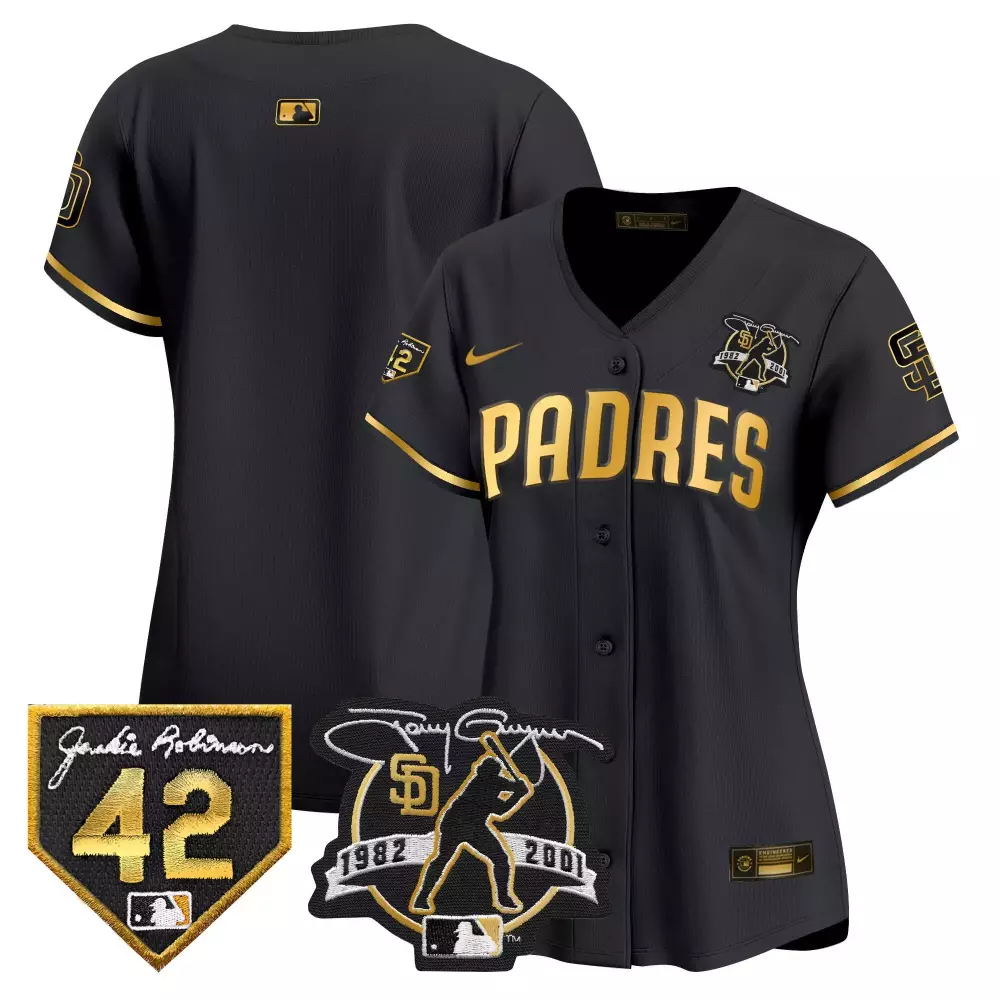 Tony Gwynn San Diego Padres 2024 Black Gold Vapor Premier Jersey | Limited Edition Stitched Fan Gear for Youth | For Youth