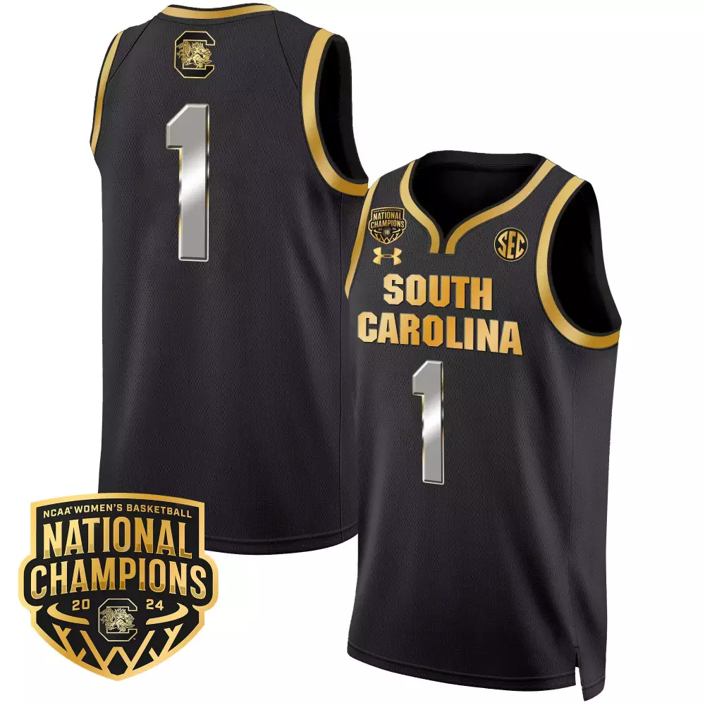 team black gold womens size south carolina gamecocks 2024 final four basketball jersey v2 women patch all stitched