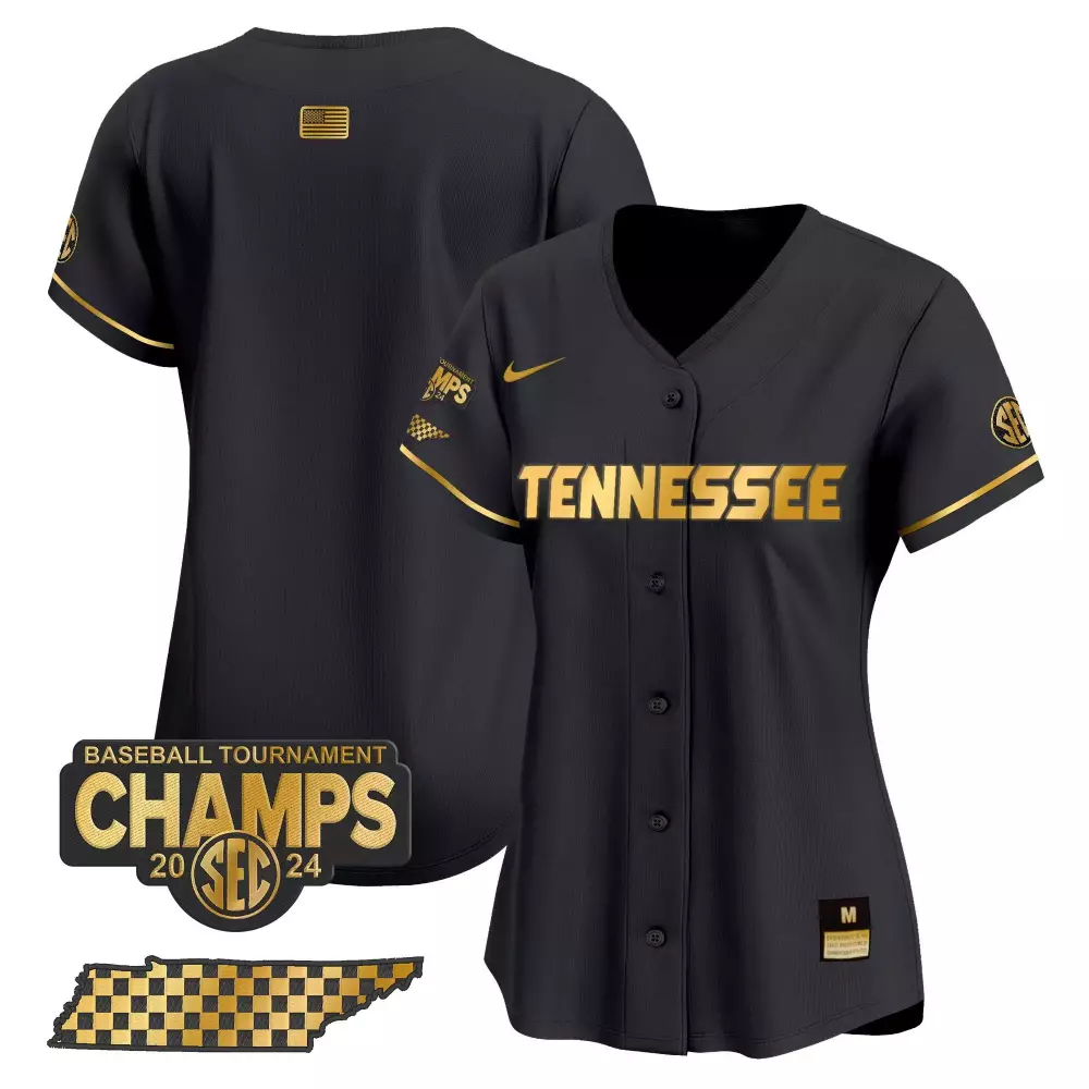team black gold womens tennessee volunteers 2024 college world series vapor premier limited jersey all stitched