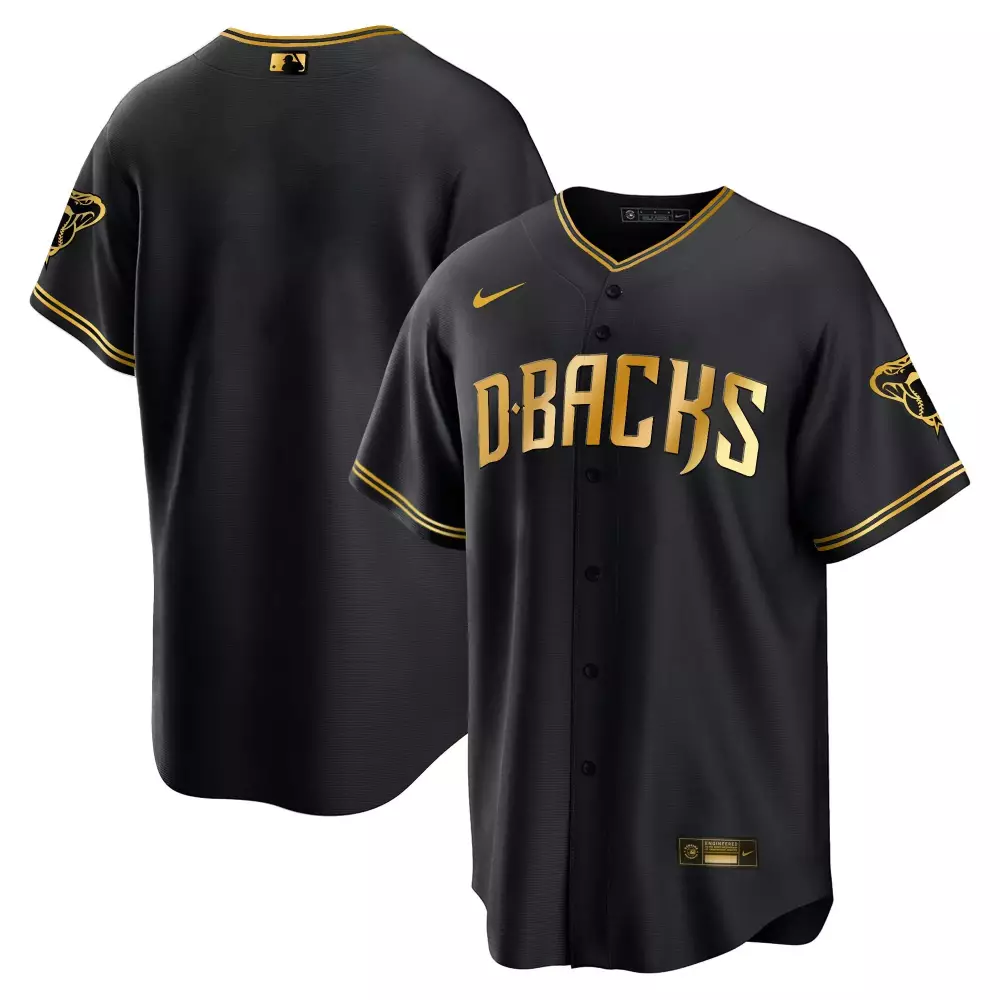 team black limited mens arizona diamondbacks 2023 world series cool base gold jersey all stitched