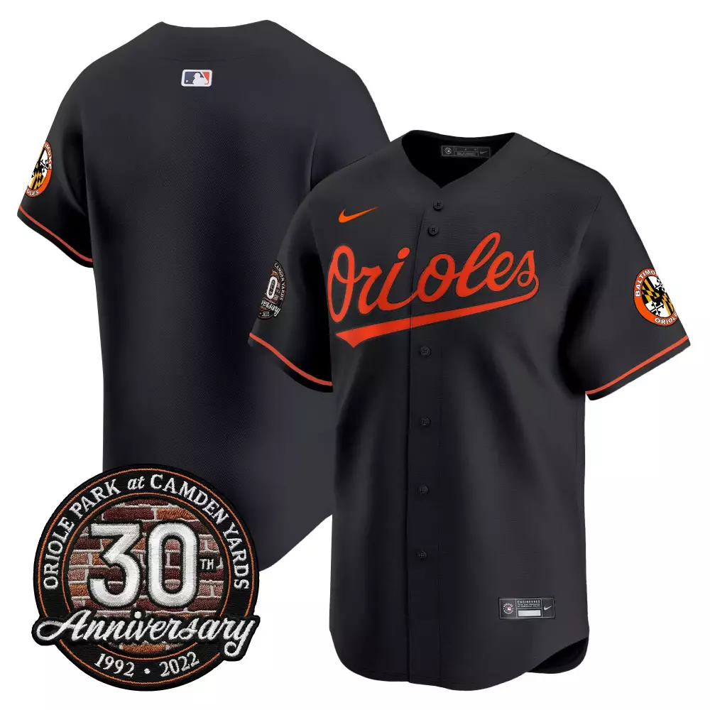 team black mens baltimore orioles 2024 spring training patch vapor premier limited jersey all stitched