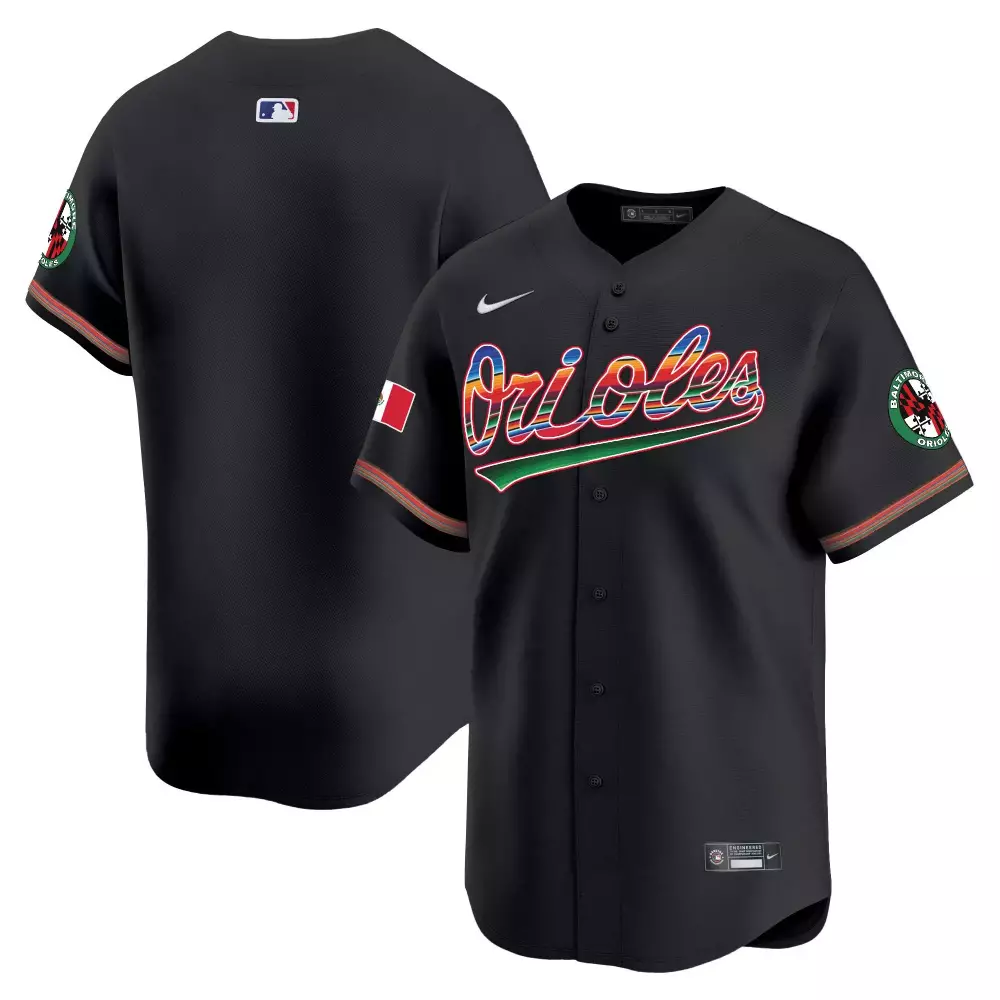 team black mens baltimore orioles 2024 spring training patch vapor premier limited jersey all stitched