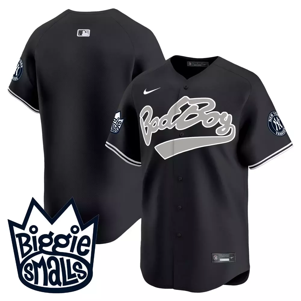 team black mens new york yankees biggie smalls vapor premier limited jersey all stitched