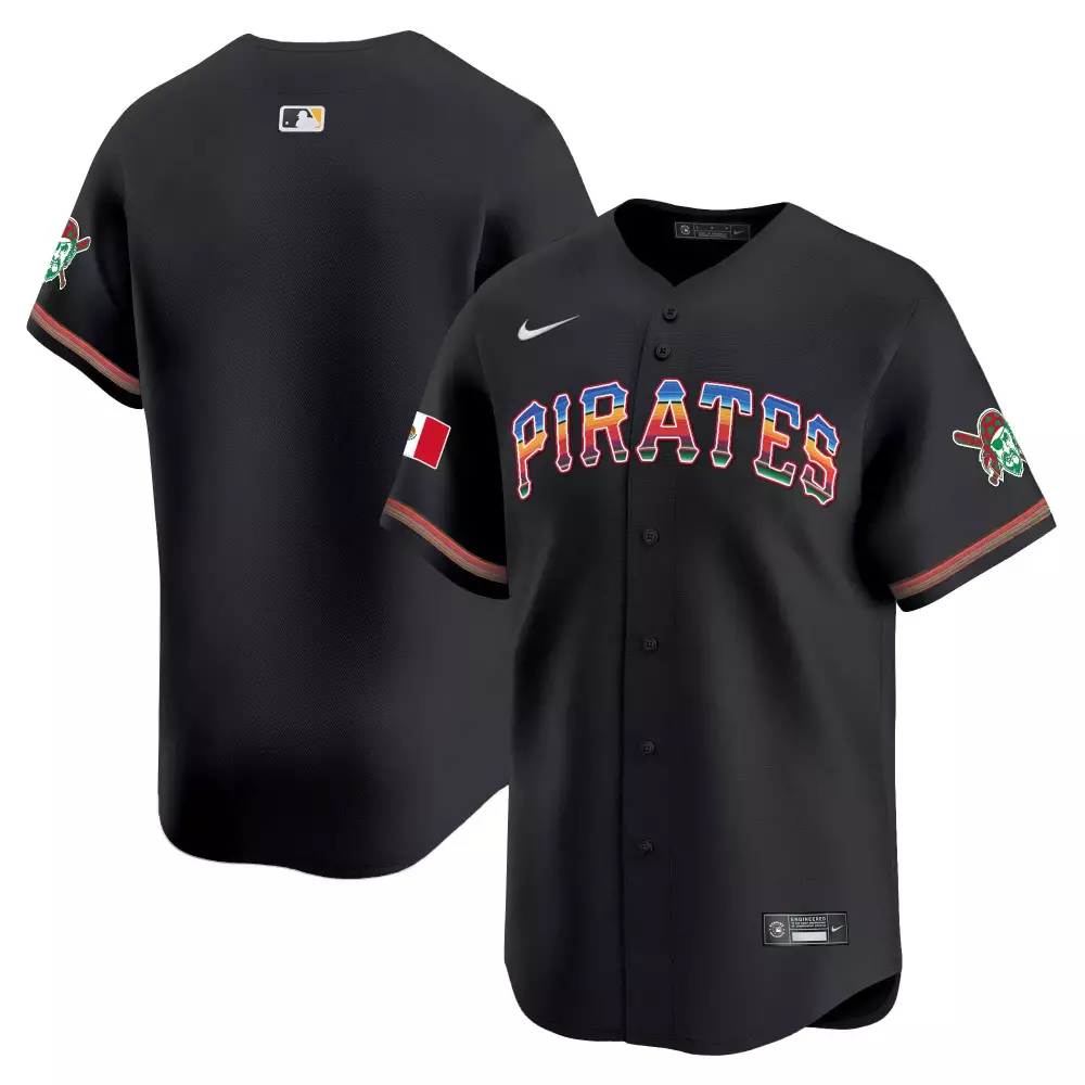 team black mens pittsburgh pirates mexico vapor premier limited jersey all stitched