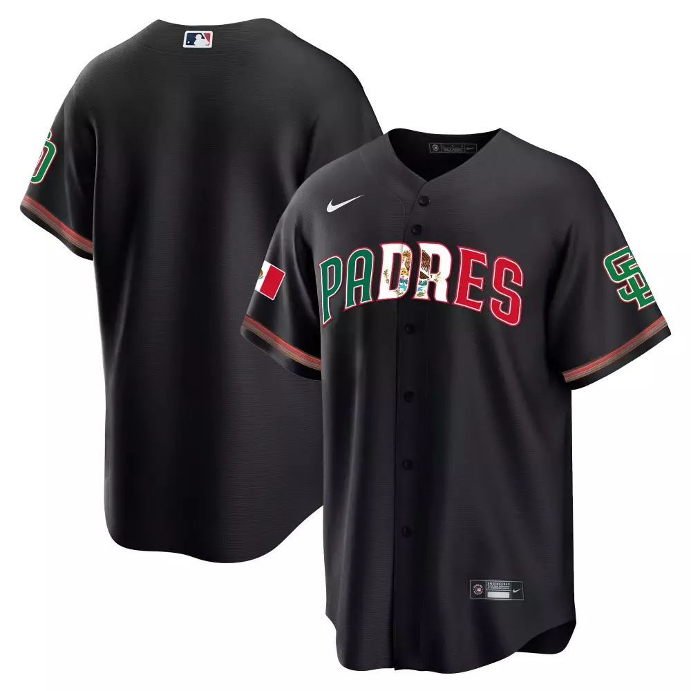 Mexico Cool Base San Diego Padres Men's Black V2 Limited Edition Jersey | Stitched Fan Gear | For Men, Women & Youth