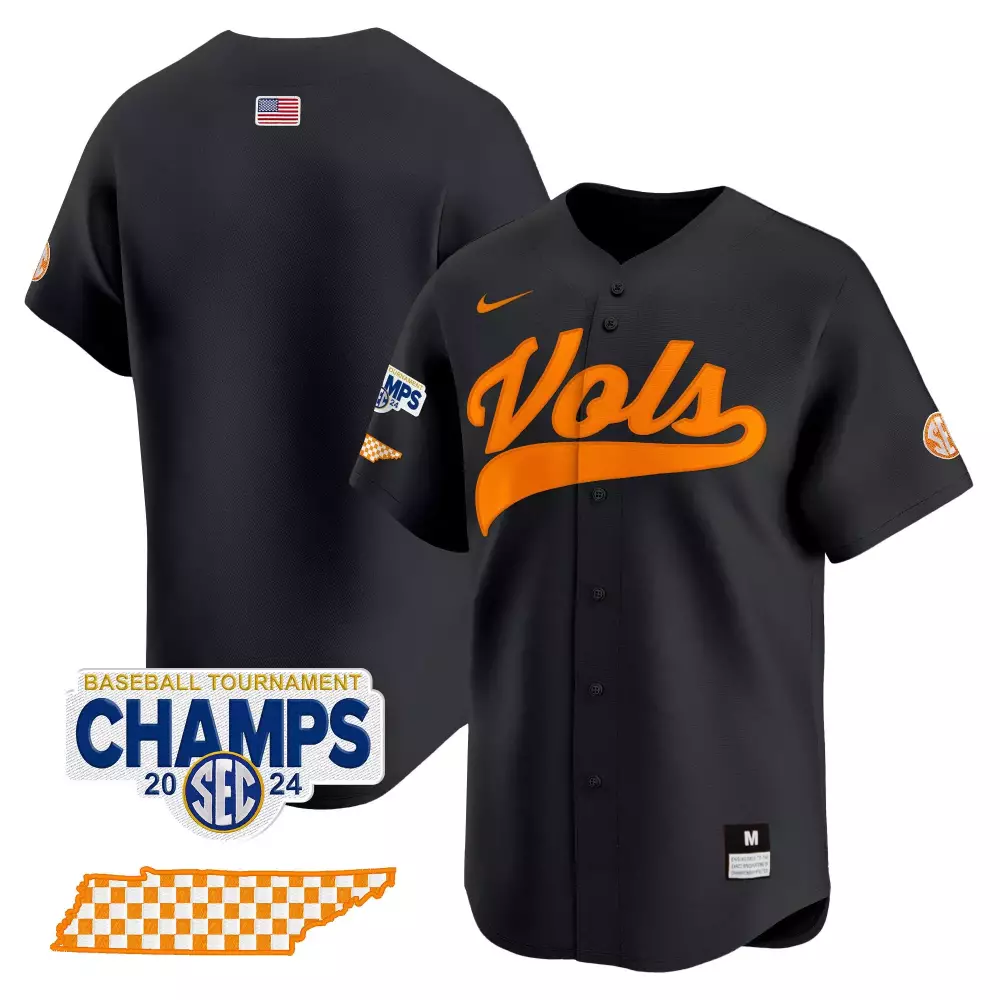 team black mens tennessee volunteers 2024 champions vapor premier limited jersey all stitched