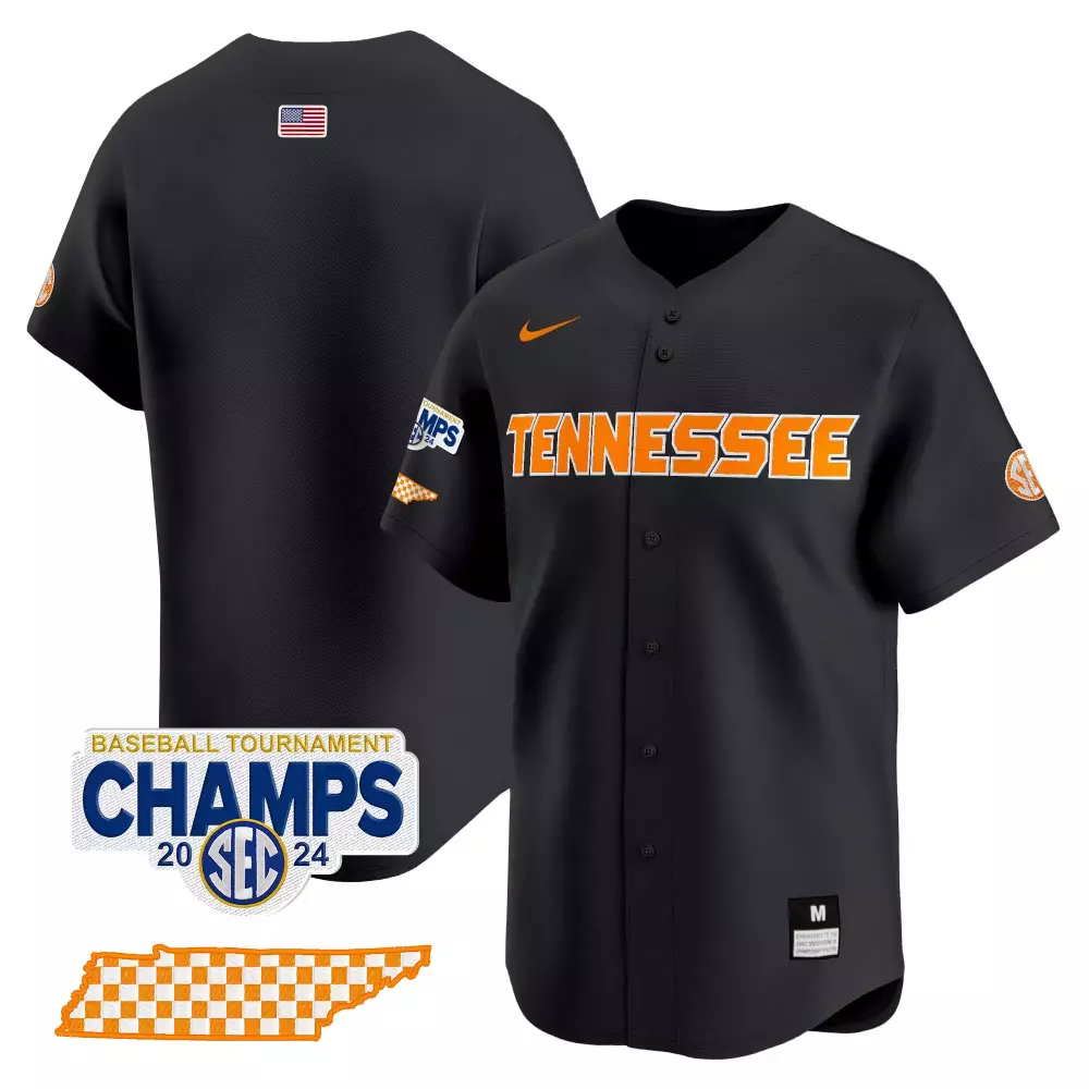 team black mens tennessee volunteers 2024 champions vapor premier limited jersey all stitched