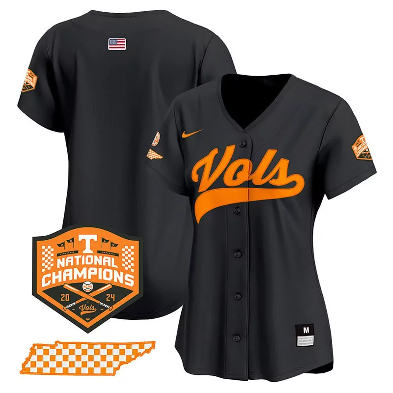 team black mens tennessee volunteers 2024 tournament champs world series vapor premier limited jersey all stitched