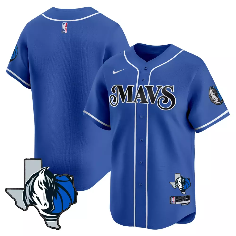 team blue mens dallas mavericks texas patch baseball jersey all stitched