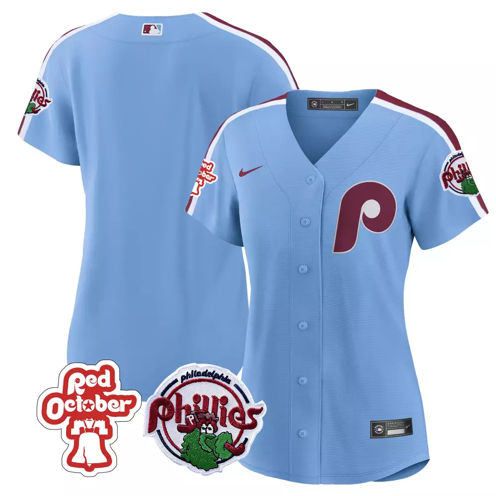 Team Blue Men’s Philadelphia Phillies Red October Patch Jersey | Fan Gear | For Men, Women & You