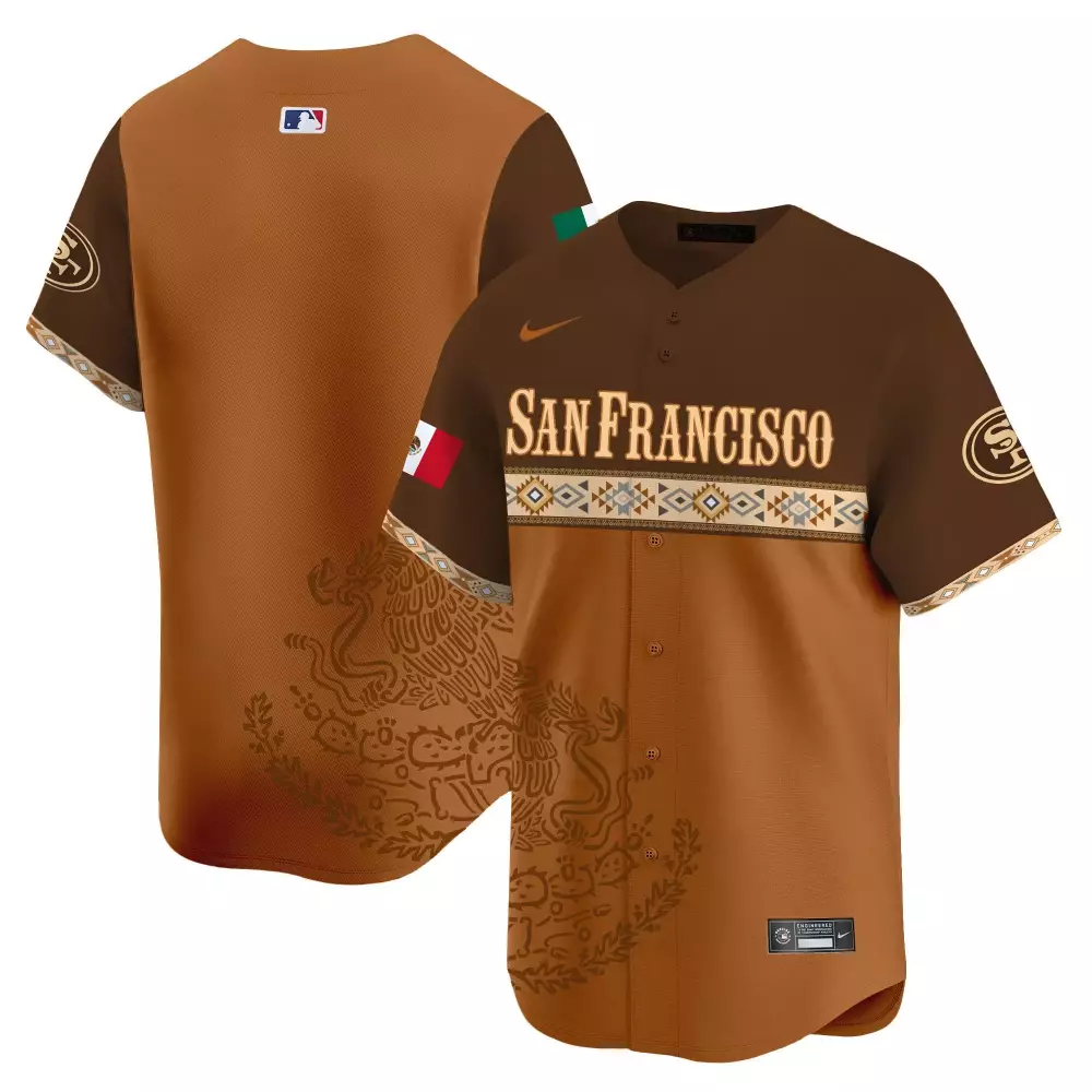 team brown mens san francisco 49ers mexico vapor premier limited jersey printed