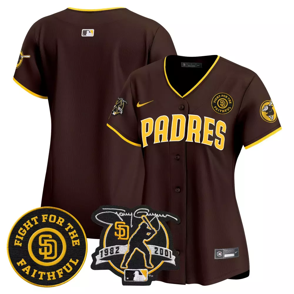 Tony Gwynn San Diego Padres Women's Faithful Patch Jersey | Stitched Vapor Premier Limited Edition | Fan Gear for Women & Youth