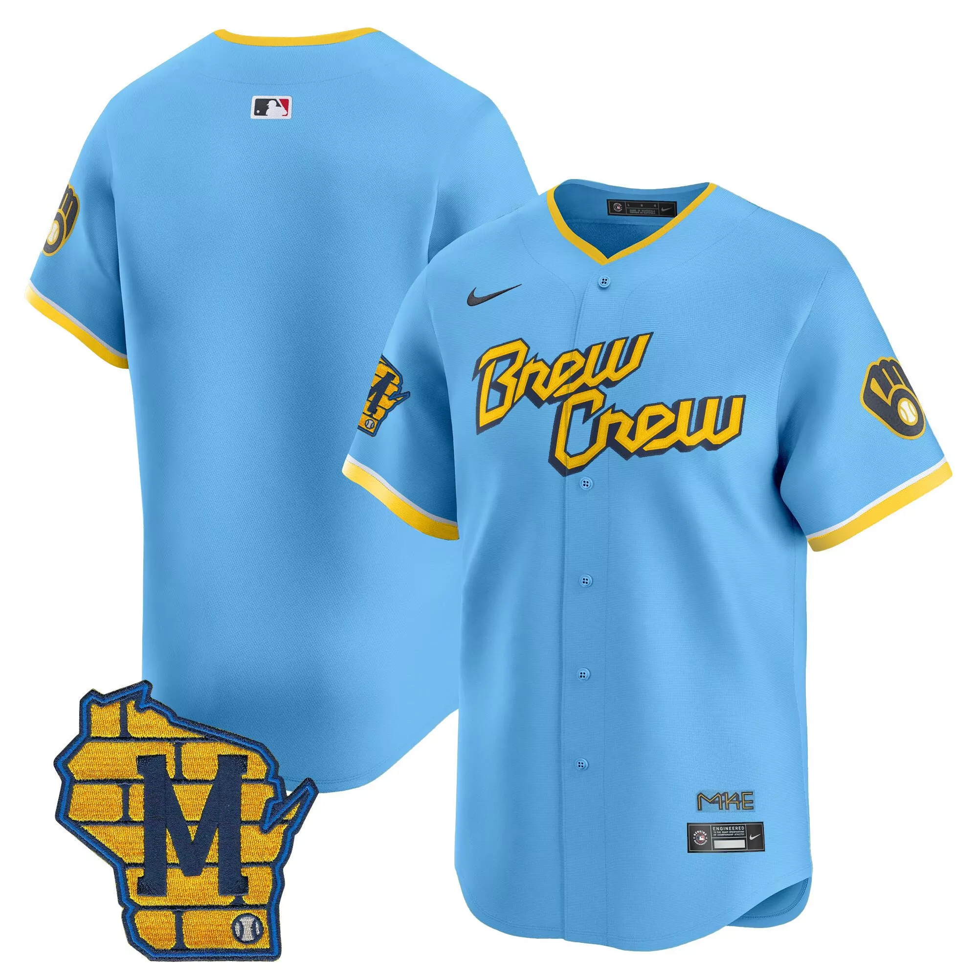 team city connect mens milwaukee brewers home patch vapor premier limited jersey all stitched