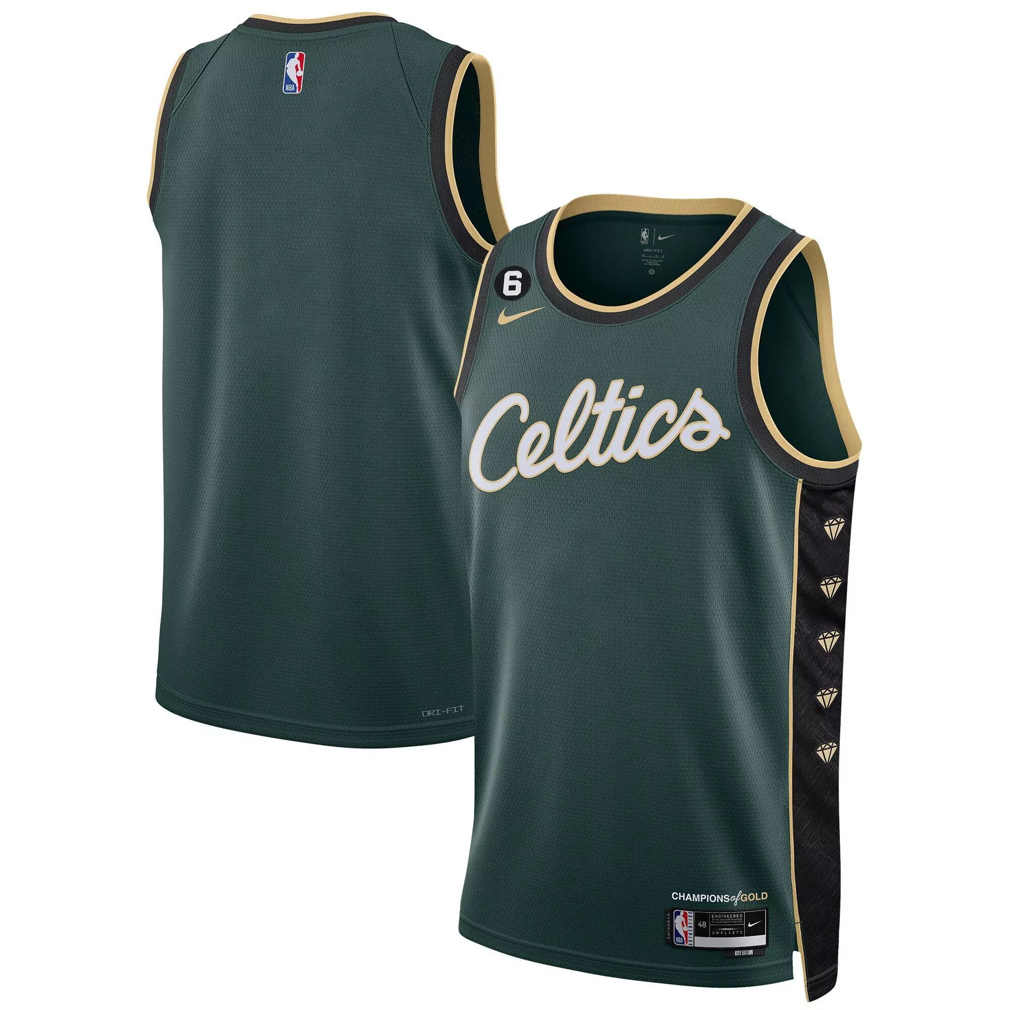 team city mens boston celtics bill russell patch collection jersey all stitched