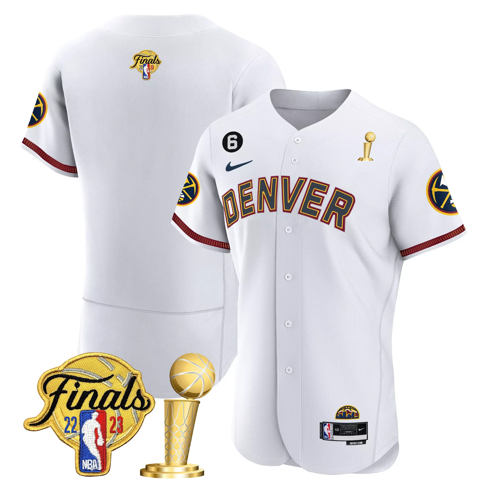 team city youths denver nuggets 2023 champions cool base jersey all stitched