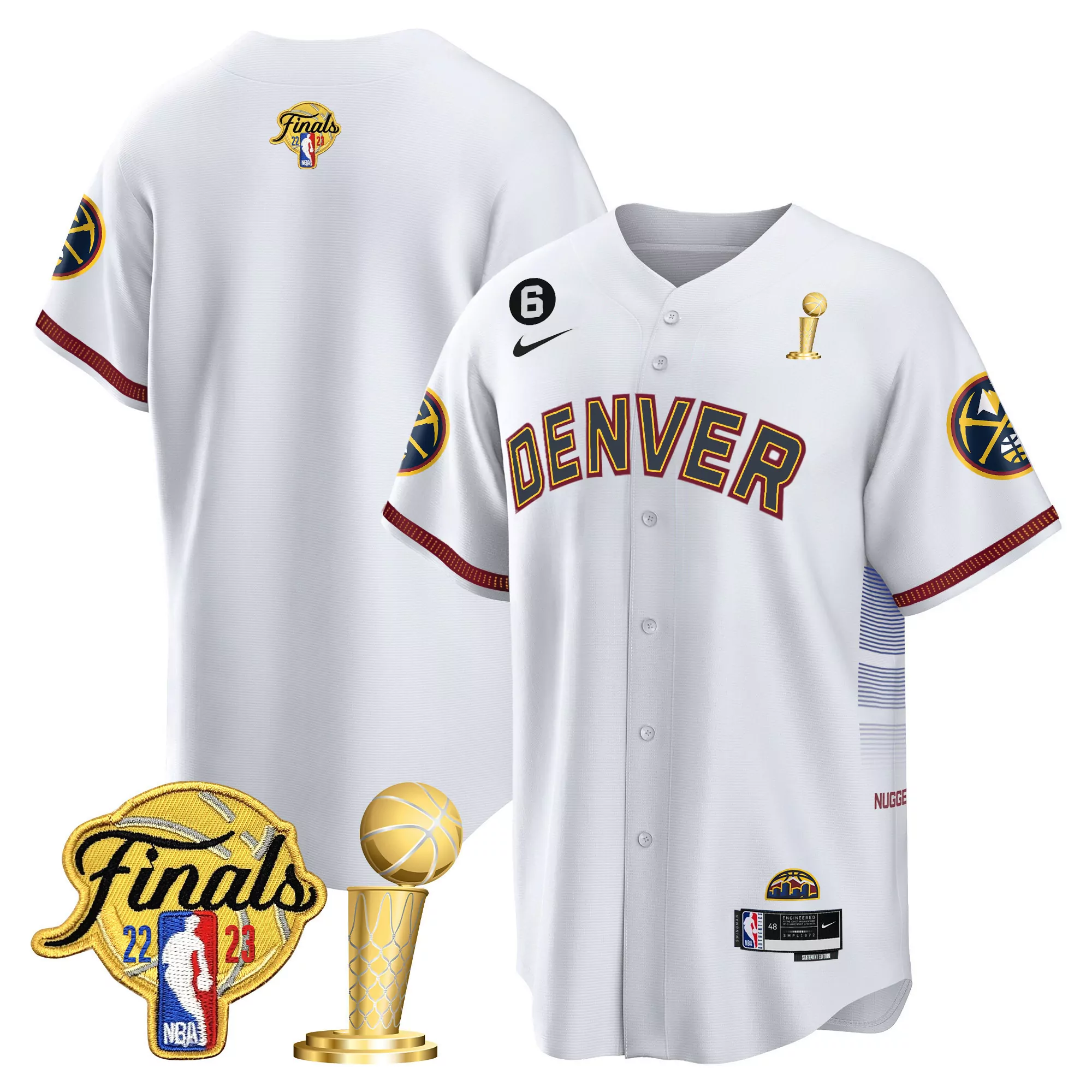 team city youths denver nuggets 2023 champions cool base jersey all stitched