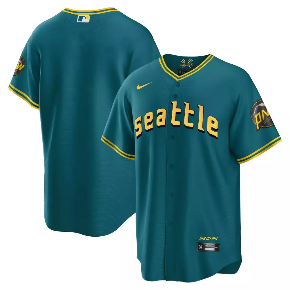 team cool aqua mens seattle mariners 2023 city connect fan made collection jersey all stitched