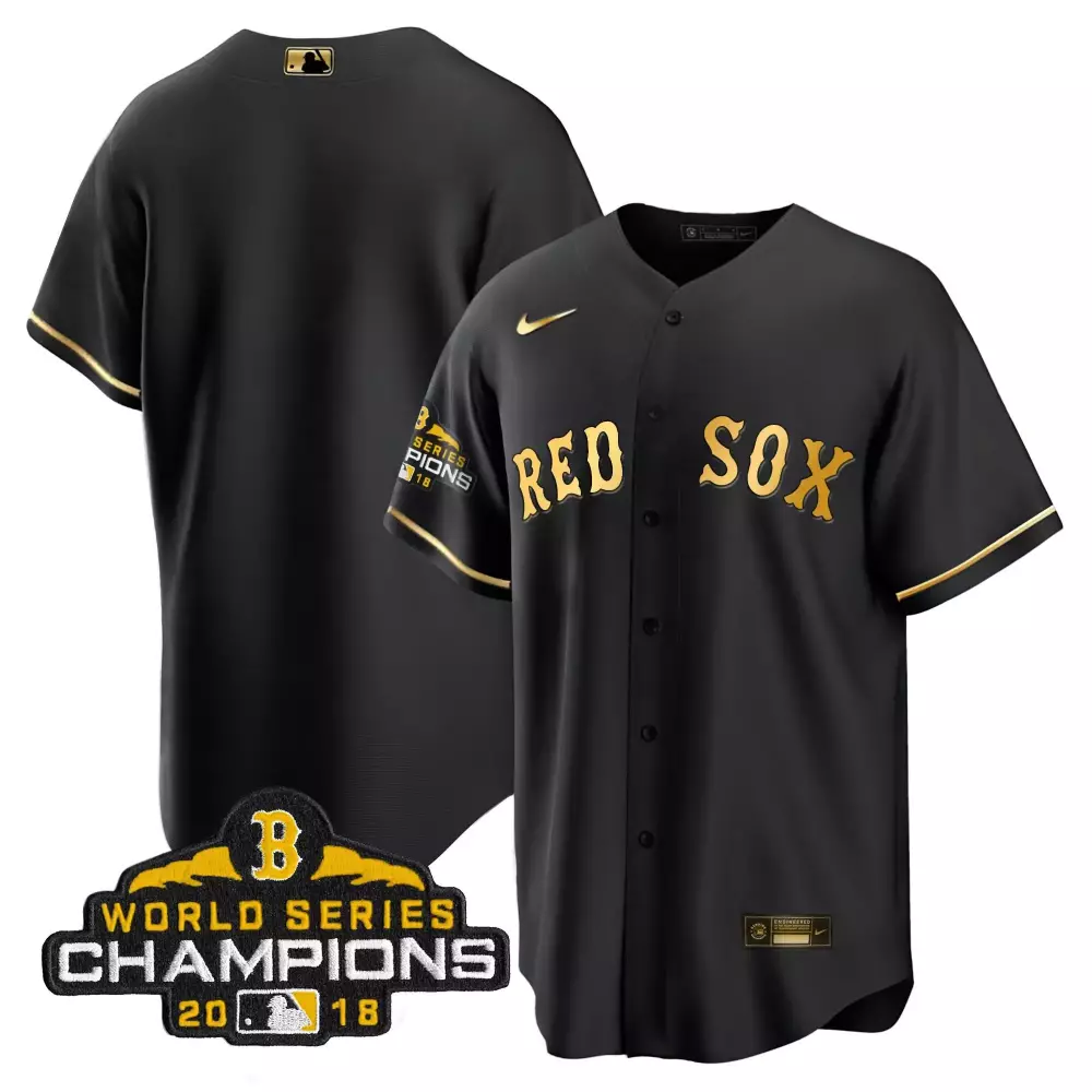team cool black men boston red sox world series champion 2018 gold jersey all stitched