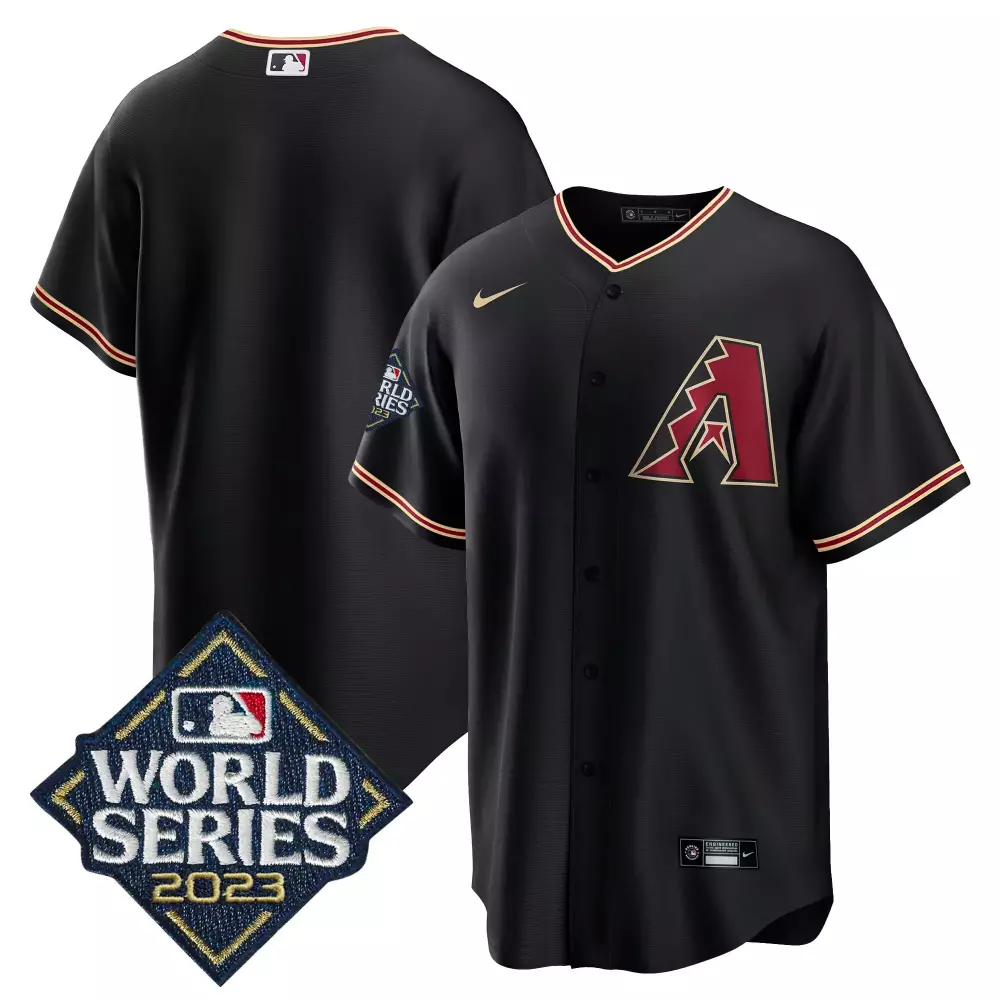 team cool black mens arizona diamondbacks black 2023 world series jersey all stitched