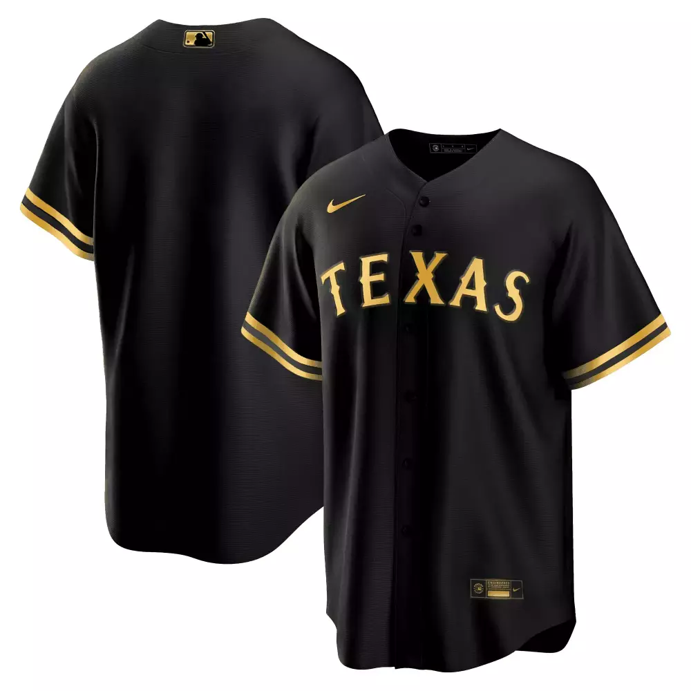 team cool black mens texas rangers 2023 gold jersey all stitched