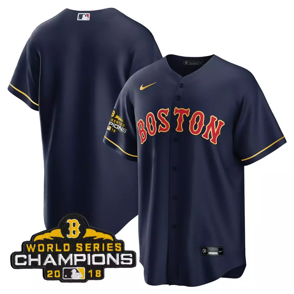 team cool black men boston red sox world series champion 2018 gold jersey all stitched