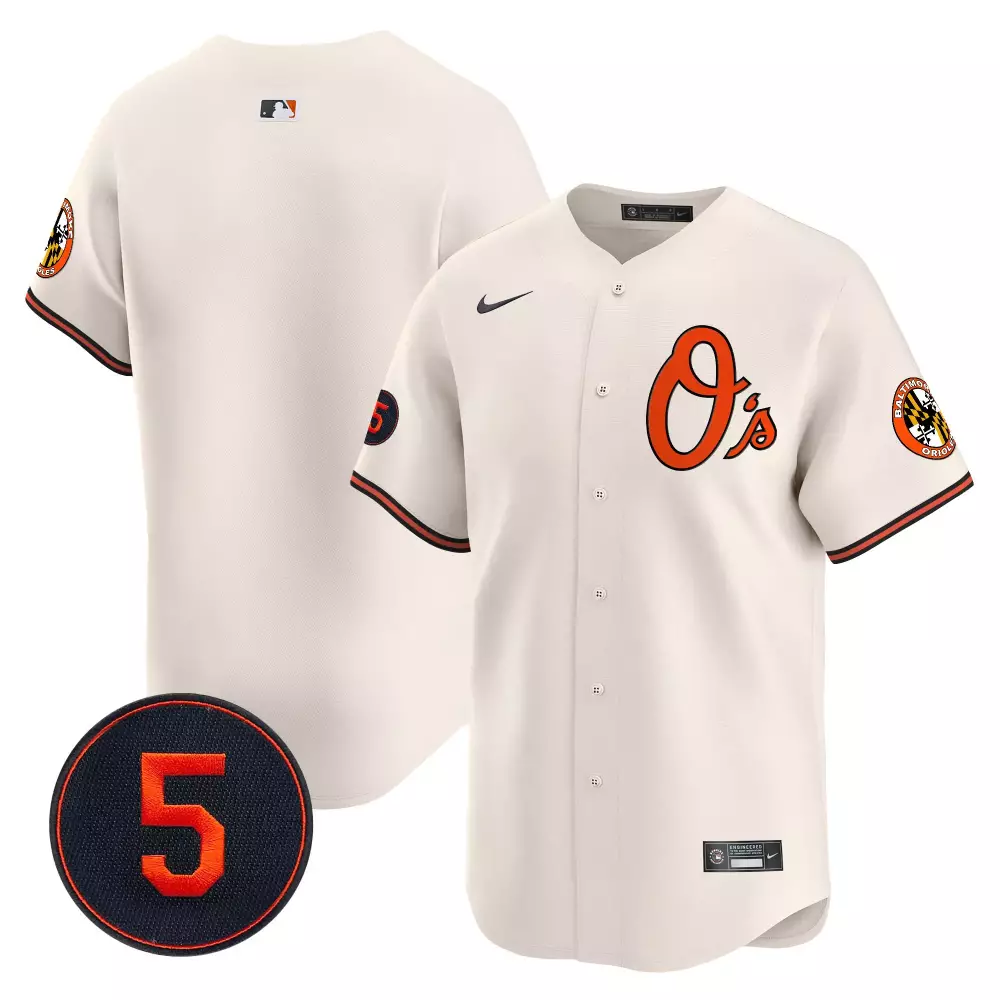team cream men s baltimore orioles city light vapor premier limited jersey all stitched