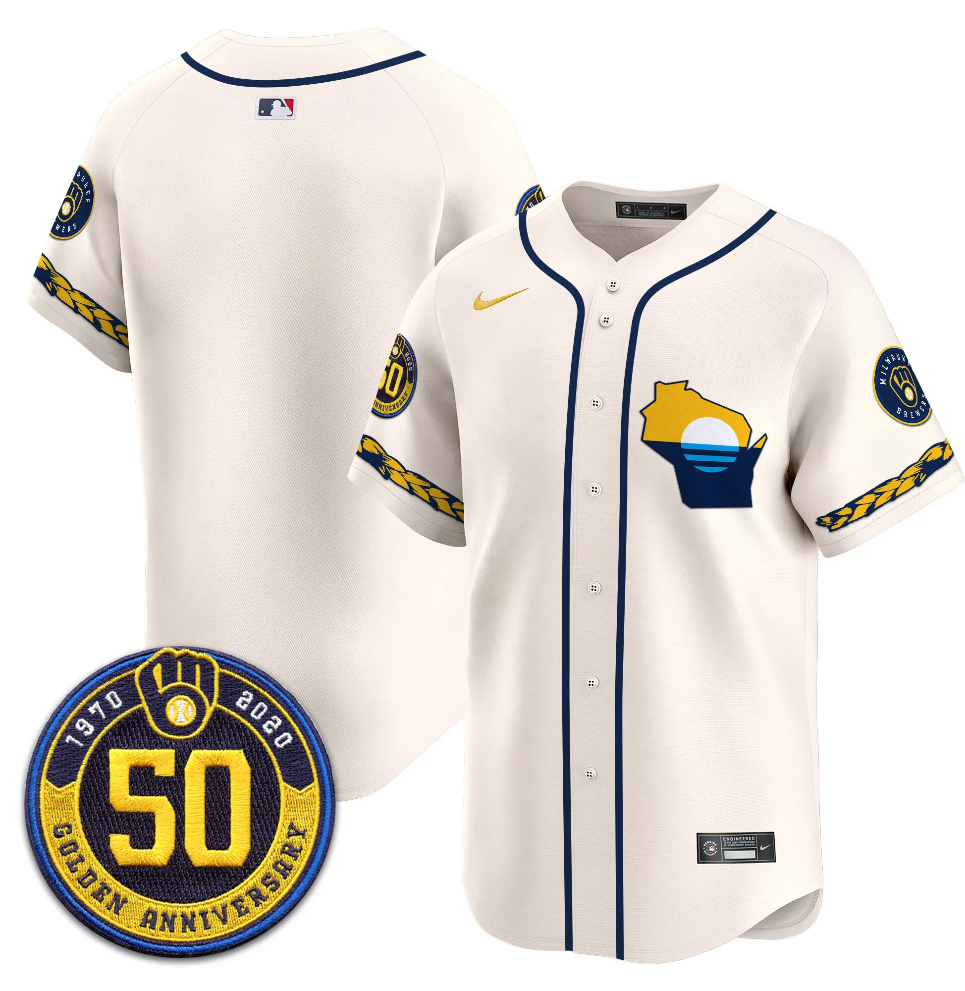 team city connect mens milwaukee brewers home patch vapor premier limited jersey all stitched