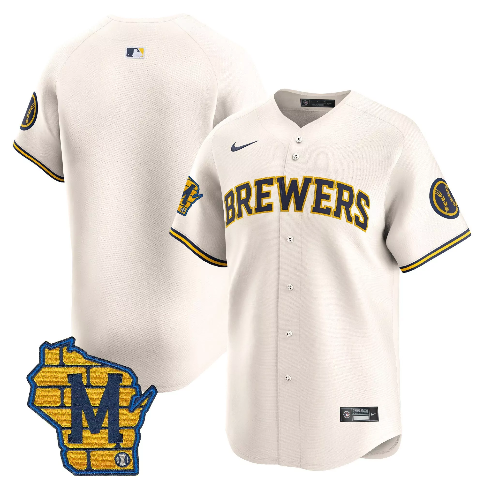 team city connect mens milwaukee brewers home patch vapor premier limited jersey all stitched