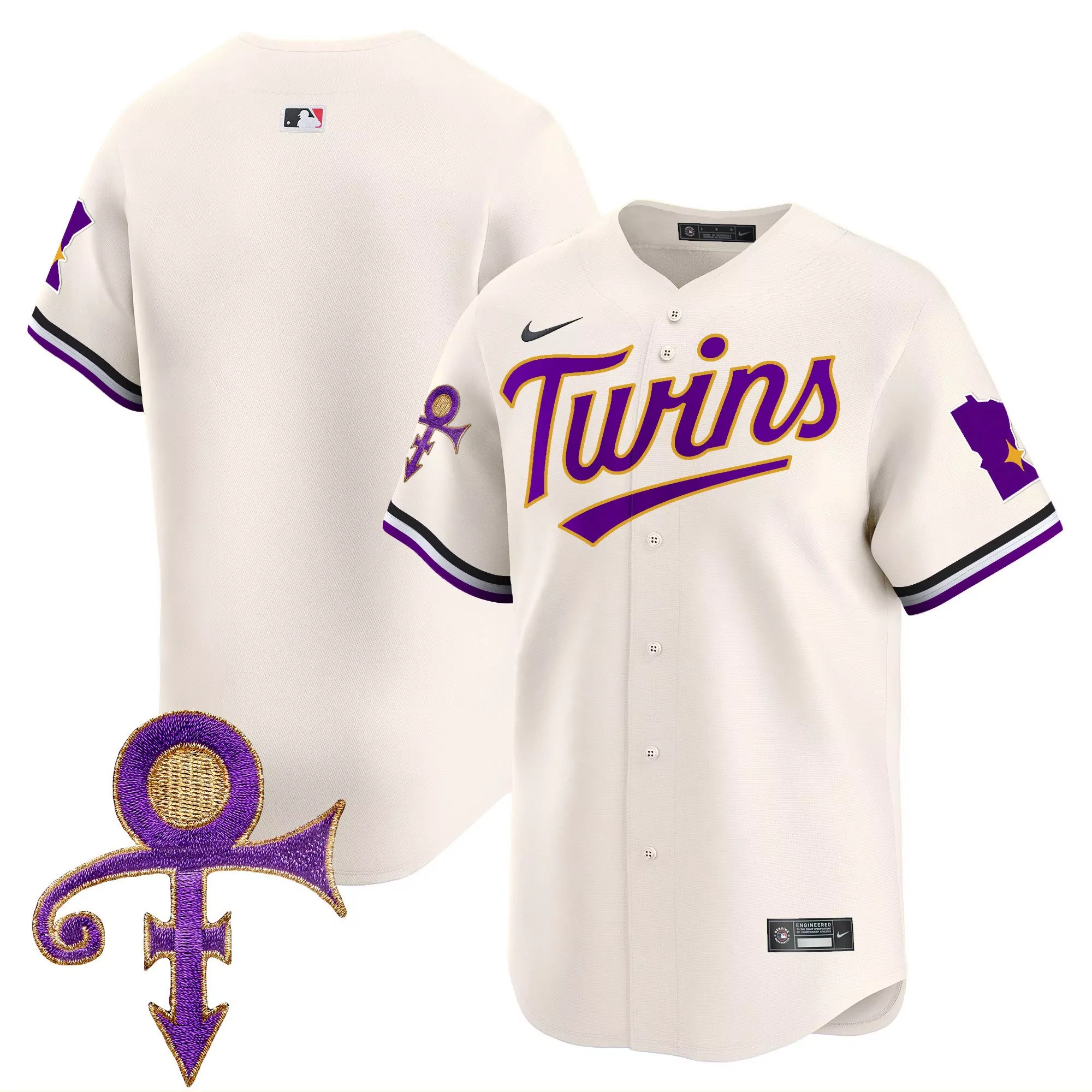 team black gold mens minnesota twins prince patch vapor premier limited jersey v4 all stitched